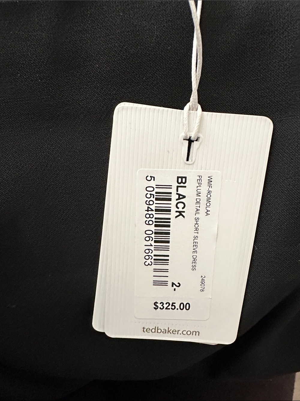 Ted Baker London Black Midi Peplum Dress - Picture 3 of 4